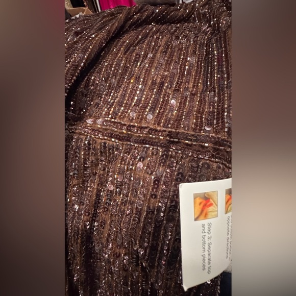 MAC DUGGAL
Brown Long Sleeve Sequin Mini Dress 93625 
Regular price $398 USD - Picture 3 of 11